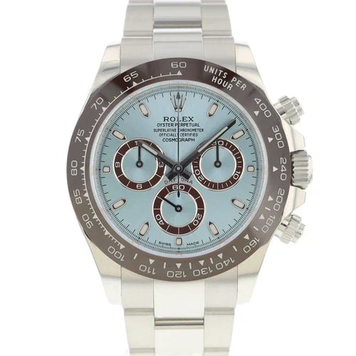 Daytona Argente Bleu Ciel Céramique Marron 4130 Suiss